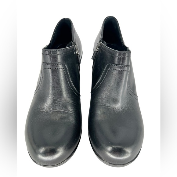 DANSKO Florence Chelsea Black Leather Wedge Ankle Bootie 40 U.S. size 9 Nice Y2k - Picture 2 of 11